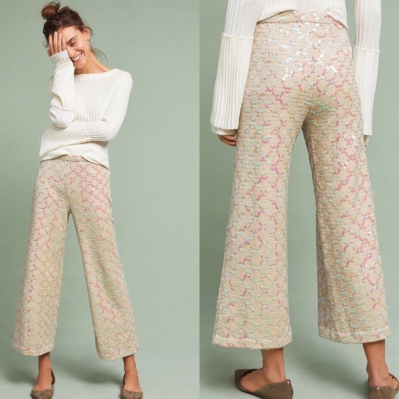 Anthropologie Pants - NWT Anthropologie Showstopper Sequin Wide-Leg Pant